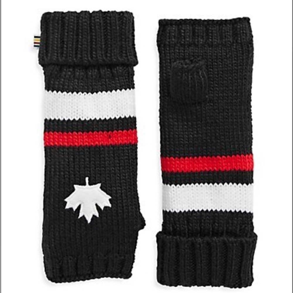 🌟SALE🌟 NWT Maple Leaf by Hudson's Bay Varsity Hand Warmers, Black/White